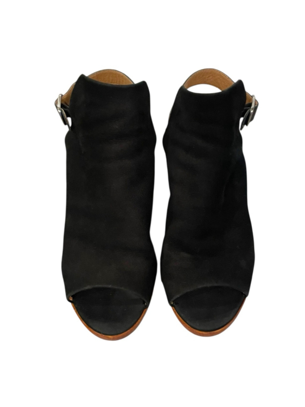 Lucky Brand Womens 7.5 Open Toe Slingback Platform Wedge Sandal Bootie Leather - Picture 4 of 14